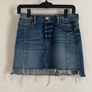 Frame Denim Blue Frayed Mini Skirt